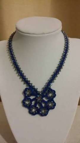 Royal Blue and Glass Beads Necklace