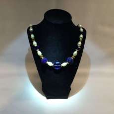 Navy Blue and White Bling