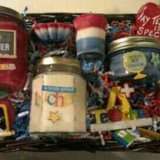 Custom made Teachers candles basket