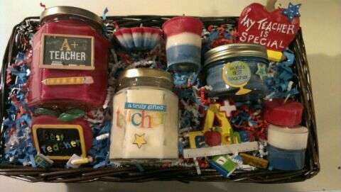 Custom made Teachers candles basket