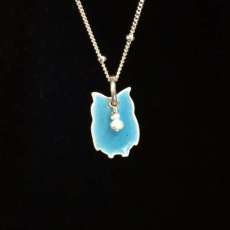 Mr Owl Sterling and Enamel Necklace