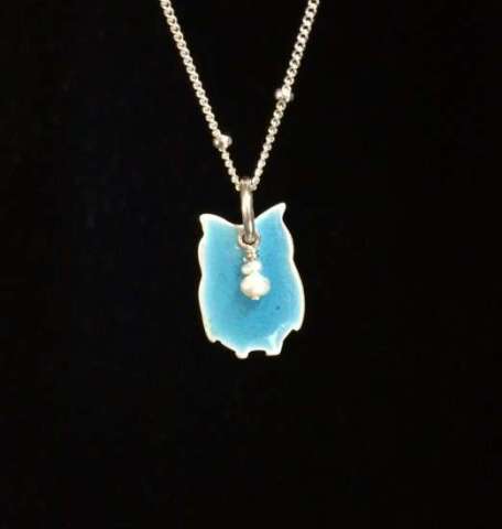 Mr Owl Sterling and Enamel Necklace