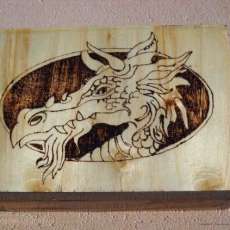 Woodburned dragon