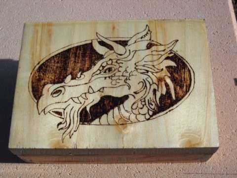 Woodburned dragon