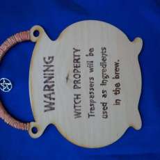Woodburned Wiccan decoration