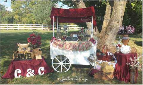 Rustic S'mores Wedding cart