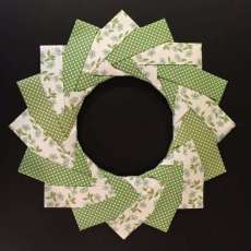 Braided Wreath in a Green Flower Pattern
