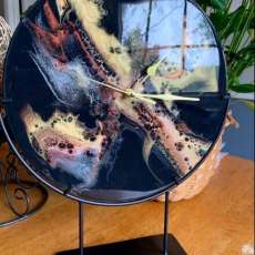 Fluid Acrylic Painted Clock