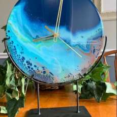Fluid Acrylic Painted Clock