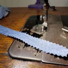 Sweing Denim Strips For Hand Woven Rugs
