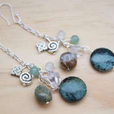 Sterling Earwire Dangles With Marble, Jasper, Jade and Quartz