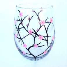 Cherry Blossom stemless glass
