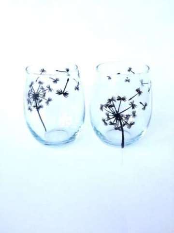 Dandelion stemless glasses