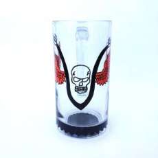 Biker skull wings beer mug