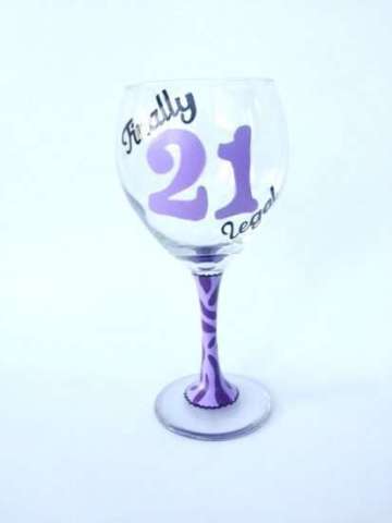 Birthday wine glass