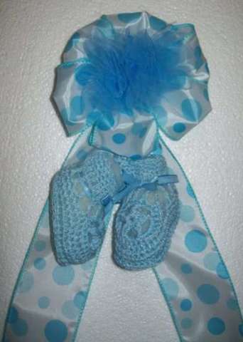 Big Beautiful Handmade gift bow/decoration for baby boy and/or baby shower