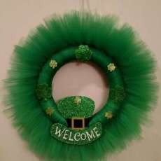 Tulle Shamrock Welcome Wreath