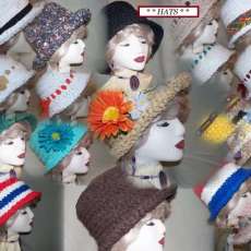 Fabric Crocheted Hat Collage
