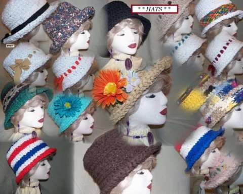 Fabric Crocheted Hat Collage