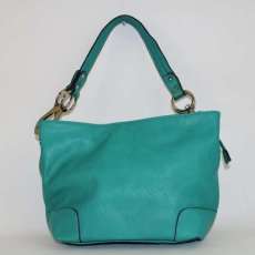 Teal Blue Shoulder Purse with Silver Loops