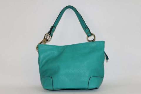 Teal Blue Shoulder Purse with Silver Loops