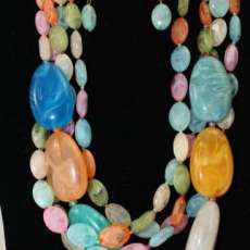 Multi Color Beaded Stone Necklace