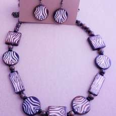 Brown & Cream Necklace/Earring Set