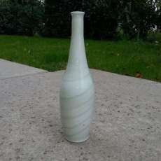 Large, Elegant Bud Vase With Offset Lines