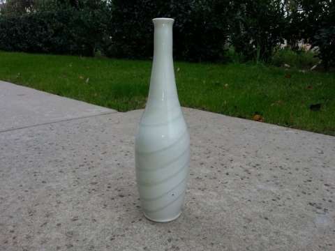 Large, Elegant Bud Vase With Offset Lines
