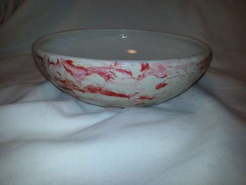 Red Marbled Glaze Bowl