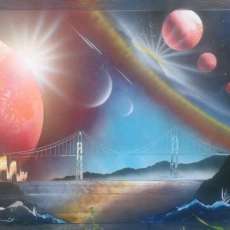 Cityscape Spray Paint Art
