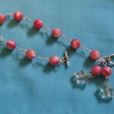 Pink Stars Silver Bracelet