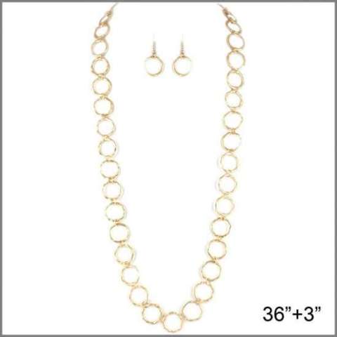 12707 $10.00 Gold Plated Necklace and Earring Set.