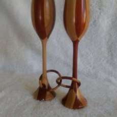 Champagne Flutes Joined by Captured Rings