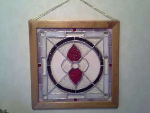 Stain Glass 16 X 16 Window Panel With Frame