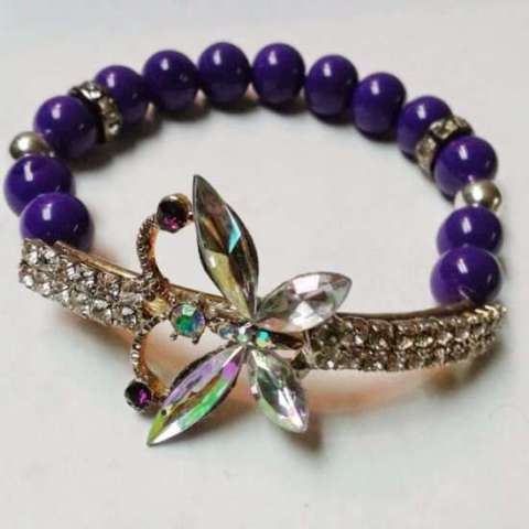 Purple Butterfly Bracelet