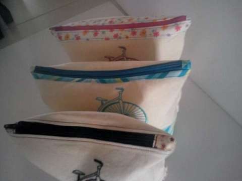 Embroided Antique Bicycle Bags, Zipper Detail