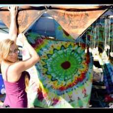 Hanging Bandannas in the Lot