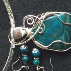 Wire Wrapped Blue Agate