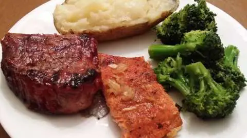 Steak and Salmon Platter