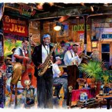 Jazz Print, Night on Bourbon
