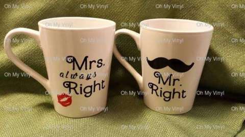 Mr. Right & Mrs. Always Right Coffee Mugs