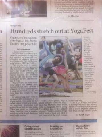 Morgan Hill Yoga Fest on Newspaper