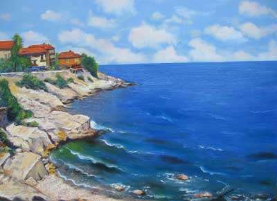 Mediterranean Seascape. Oil, Canvas