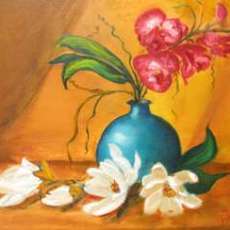 Flowers in Gold. Oil.