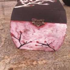 Treasure Box Red/Blk/Wht Cherry Blossom
