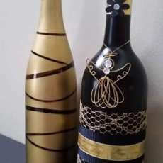 Black & Gold Angel Bottle