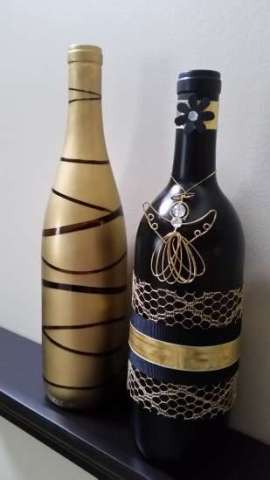 Black & Gold Angel Bottle