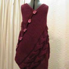 Handmade Cable Stitch Shawl. Can Be Worn 5 Styles.