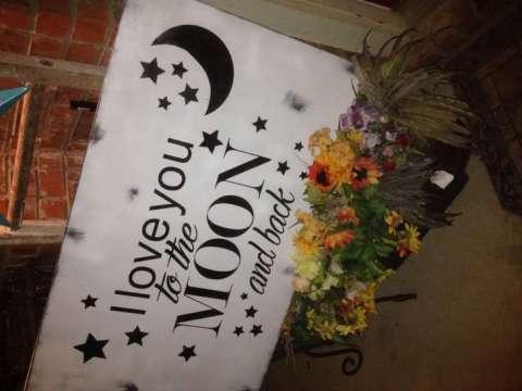 I Love You to the Moon Handmade Sign